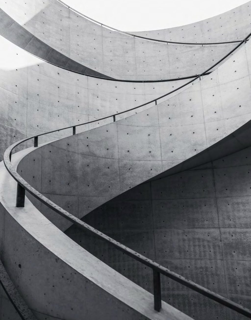 Curved concrete ramp